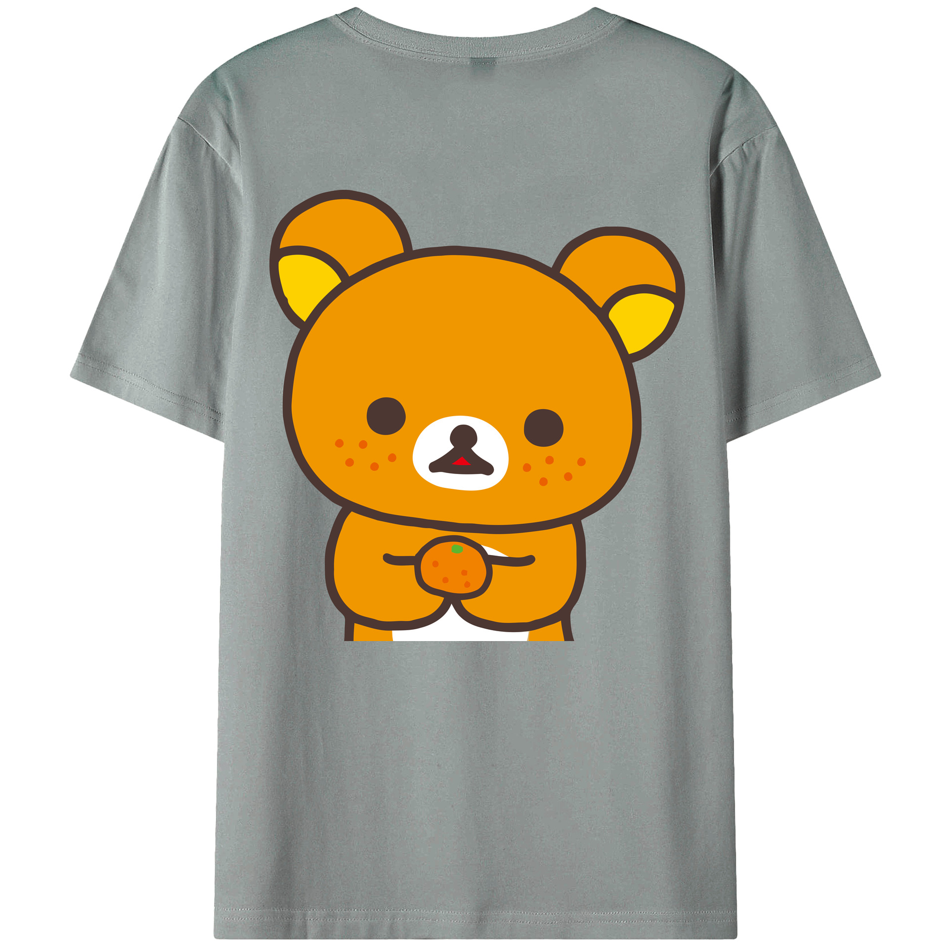（画像用） リラックマ リラックマ キイロイトリ Rilakkuma Korilakkuma Kiiroitori 綿100％ メンズ半袖Tシャツ（バックプリント） 通気性